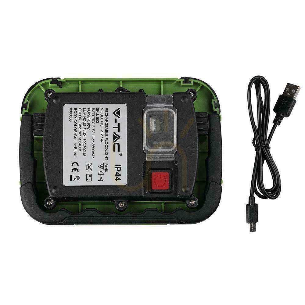 Afişa V-TAC LED proiector 10W USB reîncărcabil SAMSUNG CHIP SOS funcție 3.7V Li-Ion IP44 VT-11-R 6400K 700lm V-TAC LED proiector 10W USB reîncărcabil SAMSUNG CHIP SOS funcție 3.7V Li-Ion IP44 VT-11-R 6400K 700lm