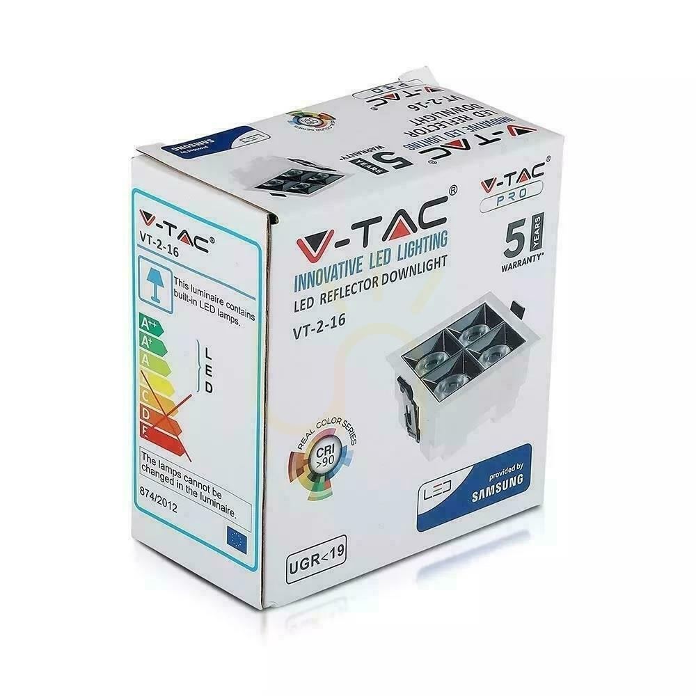 previzualizare V-TAC Downlight SAMSUNG CHIP 16W UGR19 CRI90+ 12st VT-2-16 5700K 1280lm 5 ani garanție corp de iluminat V-TAC Downlight SAMSUNG CHIP 16W UGR19 CRI90+ 12st VT-2-16 5700K 1280lm 5 ani garanție corp de iluminat