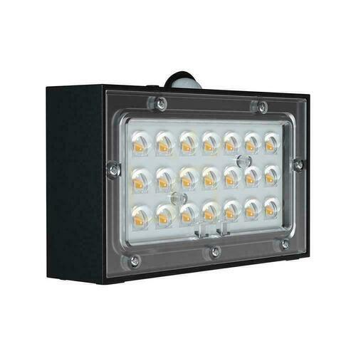 Verifica Solar V-TAC 3W CCT senzor de mișcare lampă de perete de grădină negru VT-403 3000K-4000K 350lm.
