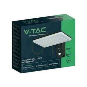 V-TAC 15W CCT Detector de mișcare IP65 Negru VT-414 4000K-6000K 2000lm Lampă solară de perete montată pe perete pentru grădină. small 4