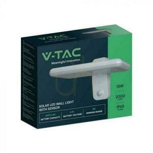 V-TAC 15W CCT senzor de mișcare IP65 alb VT-414 4000K-6000K 2000lm lampă solară de perete montată pe perete de grădină. 2 V-TAC 15W CCT senzor de mișcare IP65 alb VT-414 4000K-6000K 2000lm lampă solară de perete montată pe perete de grădină. small 2