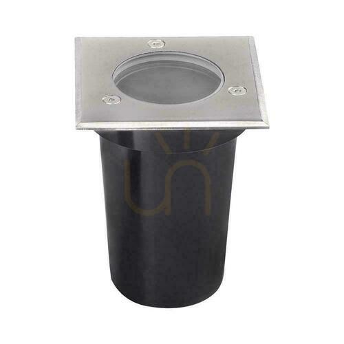 Verifica Grădină montată pe sol Spotted Square Oțel periat GU10 IP67 V-TAC VT-1127.