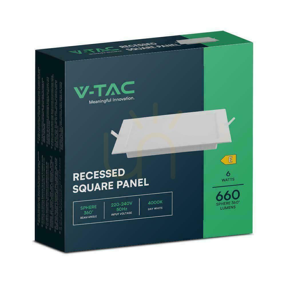 Spectacol V-TAC Panoul de încastrat cu LED-uri Premium Downlight 6W Square 120x120 VT-61006 3000K 660lm. V-TAC Panoul de încastrat cu LED-uri Premium Downlight 6W Square 120x120 VT-61006 3000K 660lm.