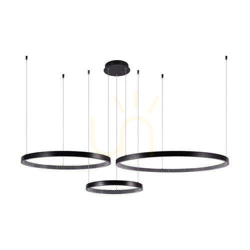 Verifica Suspensie LED 57W 6840lm 4000K neagră 5 inele 151 cm VT-7824 V-TAC