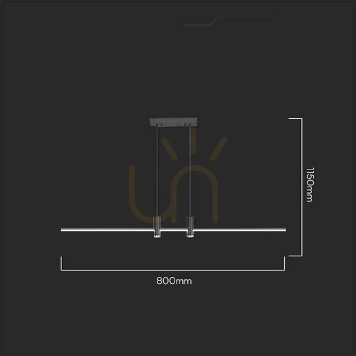 Verifica Corp suspendat LED V-TAC 19 W negru VT-7827 3000 K 2160 lm