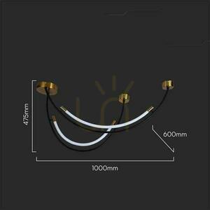 V-TAC 20W LED pandantiv corp de iluminat negru VT-7826 3000K 2500lm small 1