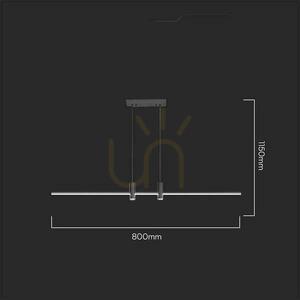 V-TAC 19W LED corp de iluminat suspendat Negru VT-7827 4000K 2160lm small 1
