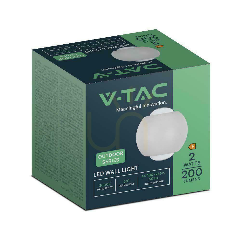 previzualizare Corp de iluminat cu LED V-TAC 2W IP54 Alb VT-2502 4000K 200lm montat pe perete, de sus în jos Corp de iluminat cu LED V-TAC 2W IP54 Alb VT-2502 4000K 200lm montat pe perete, de sus în jos