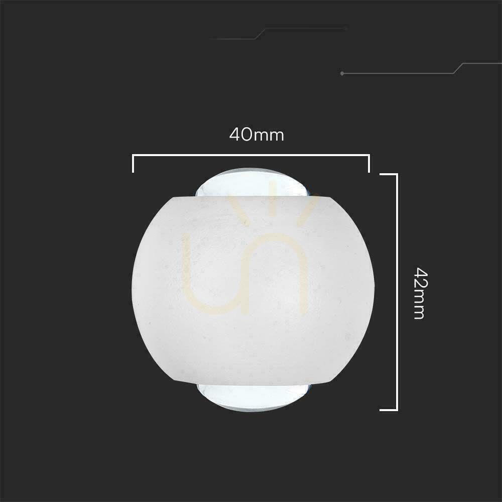 Afişa Corp de iluminat cu LED V-TAC 2W IP54 Alb VT-2502 4000K 200lm montat pe perete, de sus în jos Corp de iluminat cu LED V-TAC 2W IP54 Alb VT-2502 4000K 200lm montat pe perete, de sus în jos