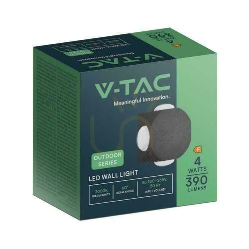Verifica Montat pe perete V-TAC 4W LED IP54 Negru VT-2544 3000K 390lm