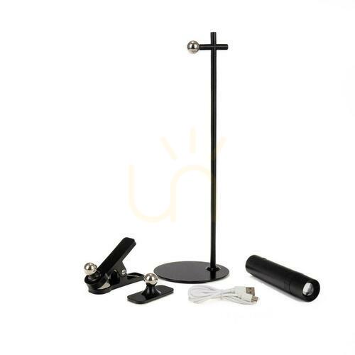 Verifica V-TAC 4-in-1 Lampă de birou 37cm Wallpaper Clip-on Lanternă 3W LED negru VT-7413 4000K 300lm