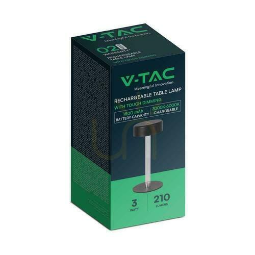 Verifica V-TAC 3W LED Lampă de birou pentru noptieră 23cm Încărcare USB CCT Dimmable Negru VT-7567 3000K-6000K 210lm