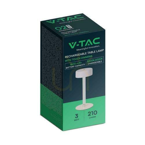 Verifica V-TAC 3W LED Lampă de birou pentru noptieră 23cm Încărcare USB CCT Dimmable Alb VT-7567 3000K-6000K 210lm