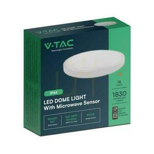 Plafond V-TAC 18W LED rotund 29cm montat la suprafață Pilot senzor de mișcare IP44 alb VT-8618S 3000K 1830lm small 4