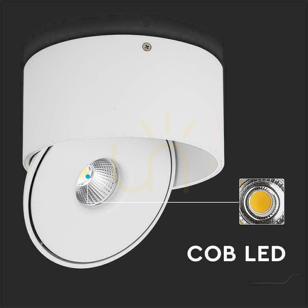 Vedere Downlight montat la suprafață V-TAC 28W Tilt CRI90 CCT Alb VT-2833 3000K-4000K-6400K 2500lm. Downlight montat la suprafață V-TAC 28W Tilt CRI90 CCT Alb VT-2833 3000K-4000K-6400K 2500lm.