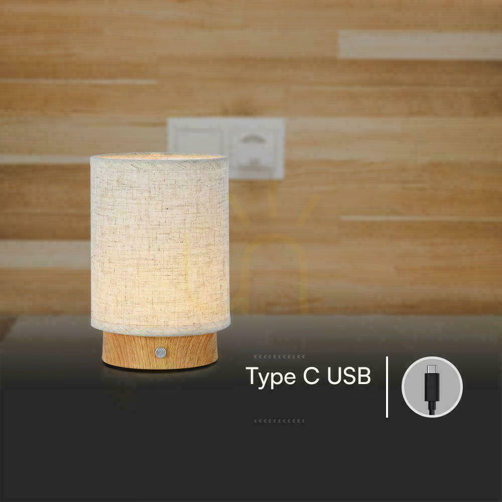 Afişa V-TAC 3W LED birou lumina de noapte încărcare Dimmable lemn VT-7569 3000K 110lm. V-TAC 3W LED birou lumina de noapte încărcare Dimmable lemn VT-7569 3000K 110lm.