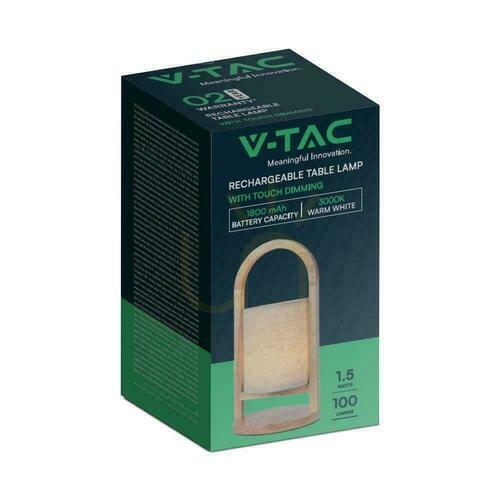 Verifica V-TAC 1.5W LED birou lumina de noapte încărcare Dimmable lemn VT-7570 3000K 100lm