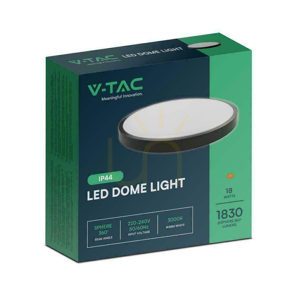 previzualizare Plafond V-TAC 18W LED rotund 25cm montat la suprafață IP44 negru VT-8618B 3000K 1830lm Plafond V-TAC 18W LED rotund 25cm montat la suprafață IP44 negru VT-8618B 3000K 1830lm