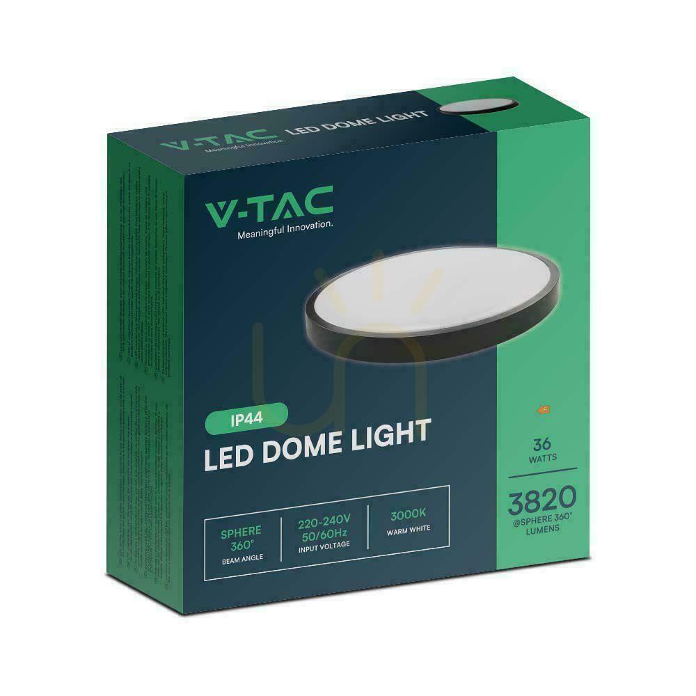 previzualizare Plafond V-TAC 36W LED rotund 35cm montat la suprafață IP44 negru VT-8630B 6500K 3820lm Plafond V-TAC 36W LED rotund 35cm montat la suprafață IP44 negru VT-8630B 6500K 3820lm