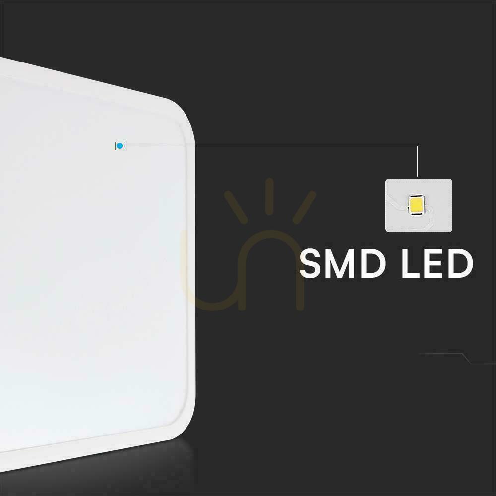 Vedere Plafond V-TAC 36W LED pătrat 42x42cm montat la suprafață Pilot senzor de mișcare IP44 alb VT-8630S 4000K 3820lm Plafond V-TAC 36W LED pătrat 42x42cm montat la suprafață Pilot senzor de mișcare IP44 alb VT-8630S 4000K 3820lm