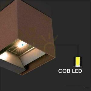 Solar V-TAC 9W LED COB reglabil Bronze Corten Cube 15x15cm IP65 VT-11109 4000K 860lm corp de iluminat de perete. small 5