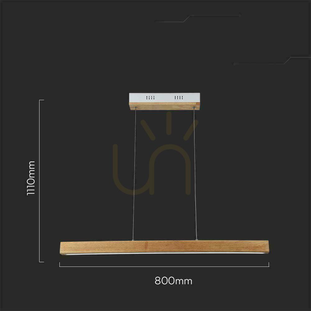 Spectacol V-TAC corp de iluminat suspendat 12W LED Wood VT-7582 4000K 1440lm V-TAC corp de iluminat suspendat 12W LED Wood VT-7582 4000K 1440lm