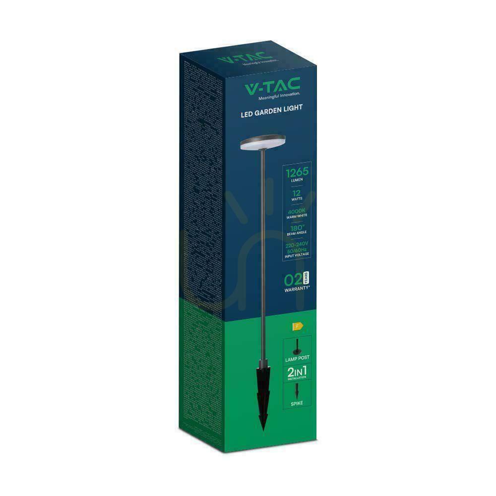 Vedere V-TAC LED stâlp de grădină 12W 2in1 80cm Antracit VT-1160-A 4000K 1265lm V-TAC LED stâlp de grădină 12W 2in1 80cm Antracit VT-1160-A 4000K 1265lm