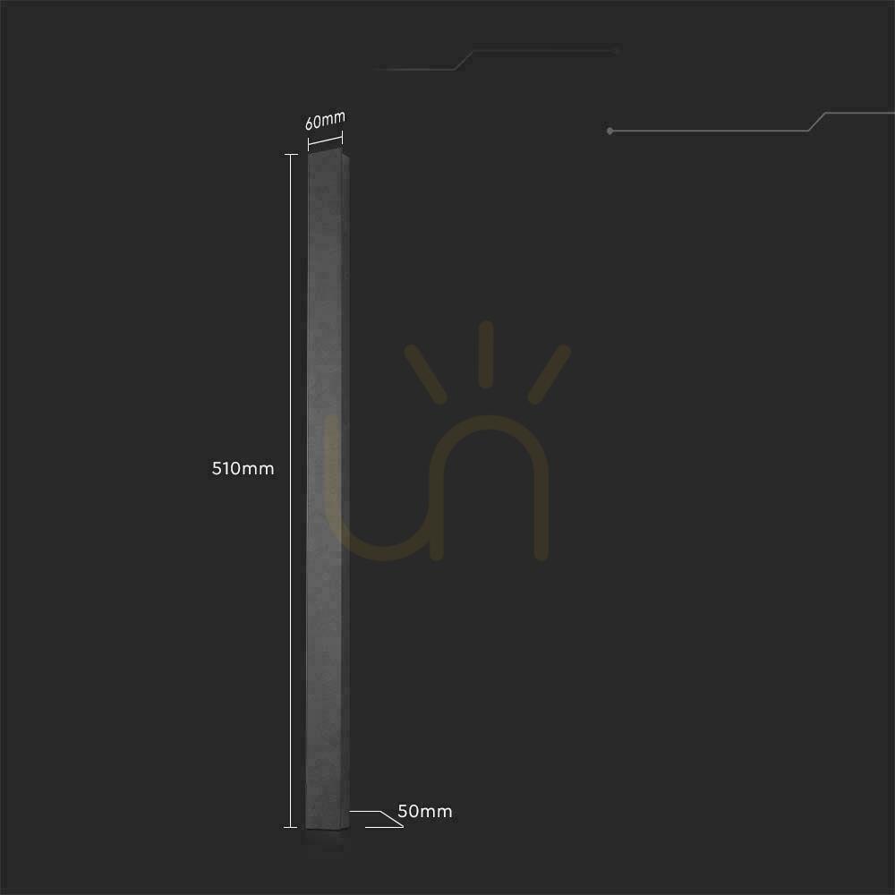 Vedere Aplică LED de exterior V-TAC VT-1173 antracit 10 W 4000 K 1300 lm 51 cm IP65 Aplică LED de exterior V-TAC VT-1173 antracit 10 W 4000 K 1300 lm 51 cm IP65