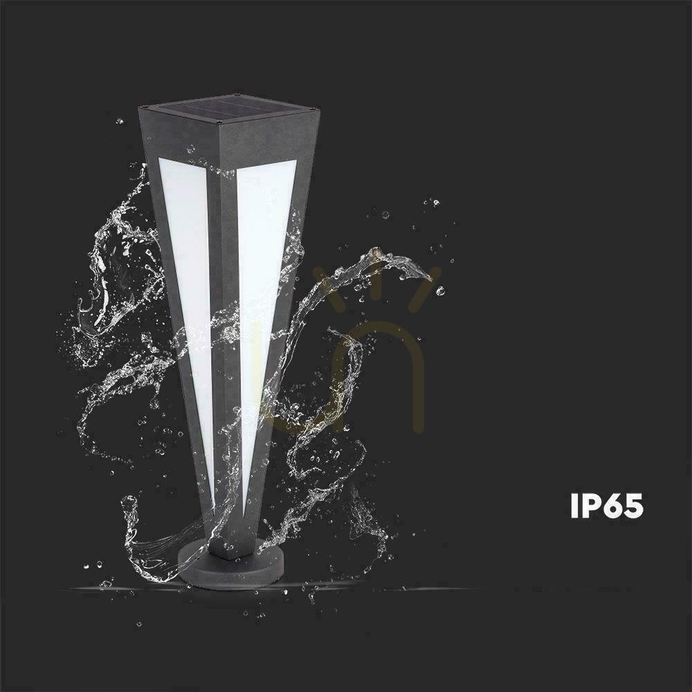 Vedere V-TAC Solar Garden Pole 3-5W LED IP65 Pilot 64cm Negru VT-7654 3000K V-TAC Solar Garden Pole 3-5W LED IP65 Pilot 64cm Negru VT-7654 3000K