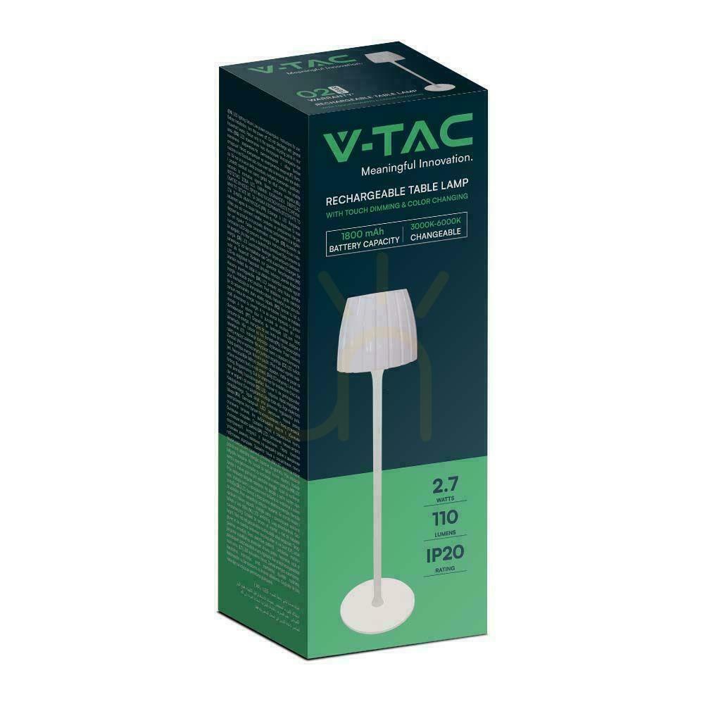 Afişa V-TAC 2.7W LED lampă de noptieră 34cm Încărcare USB Dimmable alb VT-7967 3000K-6000K 110lm V-TAC 2.7W LED lampă de noptieră 34cm Încărcare USB Dimmable alb VT-7967 3000K-6000K 110lm