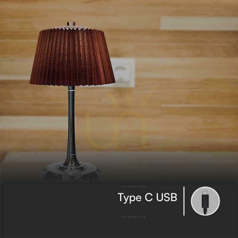 previzualizare V-TAC 1.5W LED Lampă de noptieră 28cm Încărcare USB Dimmable Bronz VT-7968 3000K-6000K 40lm V-TAC 1.5W LED Lampă de noptieră 28cm Încărcare USB Dimmable Bronz VT-7968 3000K-6000K 40lm