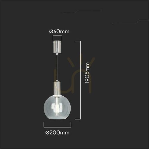 Verifica Pendul LED V-TAC VT-10114, crom și acril, Ø 20 cm, 5 W 450 lm 3000 K, CRI 90