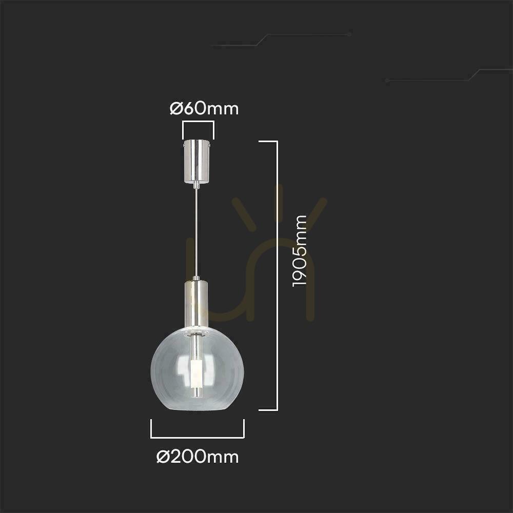 Vedere Corp de iluminat suspendat V-TAC 5W LED Acrilic fi.20cm Crom VT-10114 3000K 450lm Corp de iluminat suspendat V-TAC 5W LED Acrilic fi.20cm Crom VT-10114 3000K 450lm
