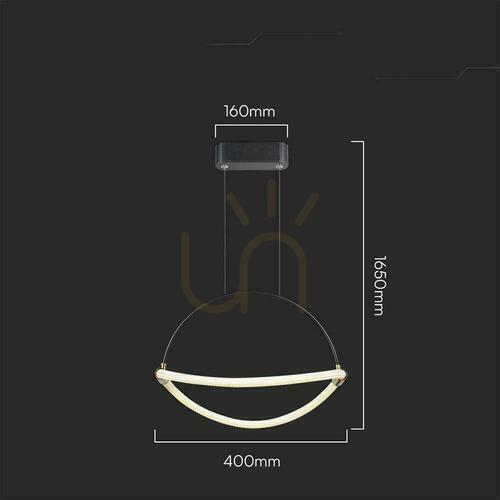 Verifica V-TAC 12W LED corp de iluminat suspendat 40cm Negru VT-10124 3000K 1440lm