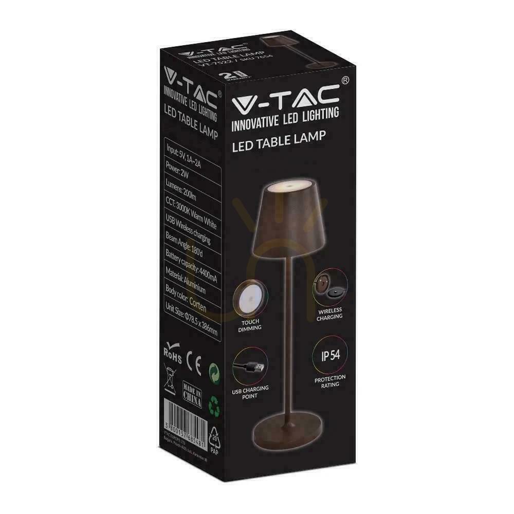 Verifica V-TAC 1.5W LED birou lumina de noapte încărcare Dimmable IP54 bronz, Corten VT-7997 3000K 150lm V-TAC 1.5W LED birou lumina de noapte încărcare Dimmable IP54 bronz, Corten VT-7997 3000K 150lm