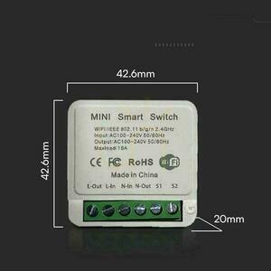 V-TAC Comutator Wi-Fi fără fir V-TAC 1x10A In-Wall SMART LIFE TUYA Alexa Google Home VT-5101. 2 V-TAC Comutator Wi-Fi fără fir V-TAC 1x10A In-Wall SMART LIFE TUYA Alexa Google Home VT-5101. small 2