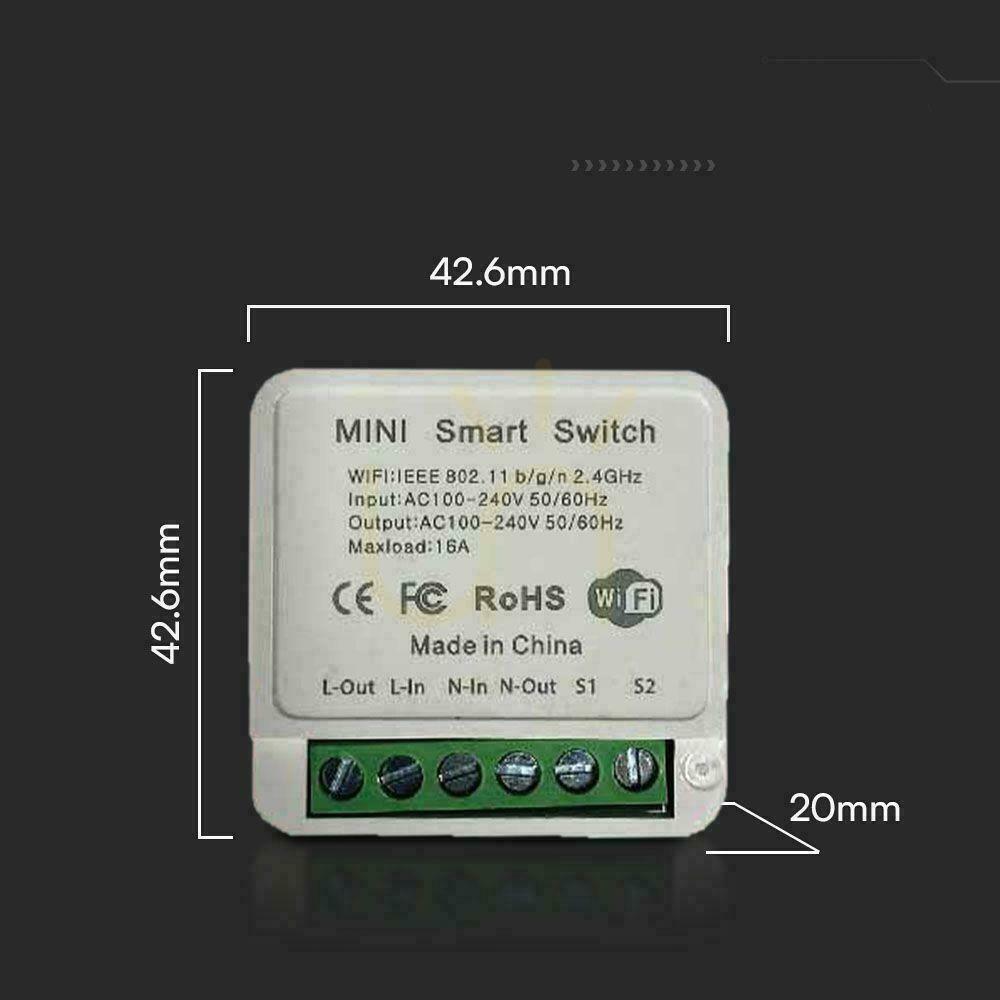 previzualizare V-TAC Comutator Wi-Fi fără fir V-TAC 1x10A In-Wall SMART LIFE TUYA Alexa Google Home VT-5101. V-TAC Comutator Wi-Fi fără fir V-TAC 1x10A In-Wall SMART LIFE TUYA Alexa Google Home VT-5101.