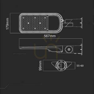 V-TAC SAMSUNG CHIP LED corp de iluminat stradal cu control și senzor de lumină 100W 120Lm/W VT-139ST-S 4000K 11480lm 5 ani garanție small 9