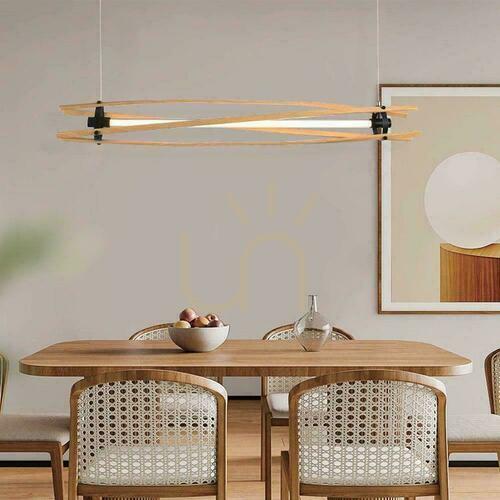Verifica Pendul LED V-TAC VT-7978 120 cm 3000 K finisaj lemn și negru