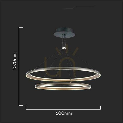 Verifica V-TAC LED pandantiv corp de iluminat 65W aur negru 60x107cm VT-7982 3000K 7000lm