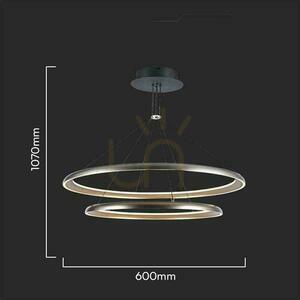 V-TAC LED pandantiv corp de iluminat 65W aur negru 60x107cm VT-7982 3000K 7000lm small 1