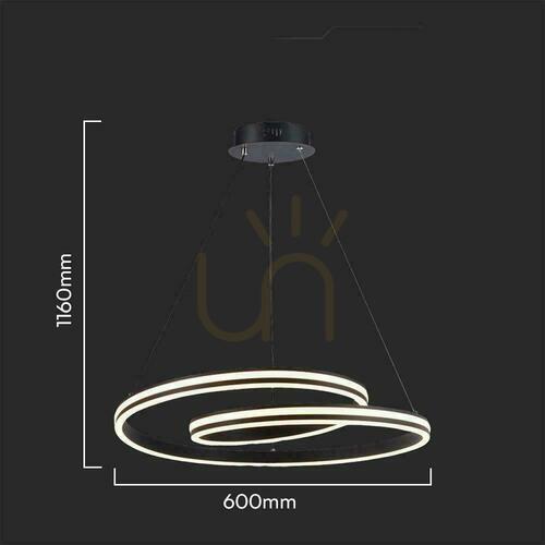 Verifica V-TAC LED corp de iluminat suspendat 40W Negru 60x116cm VT-7984 2700-6500K 4800lm