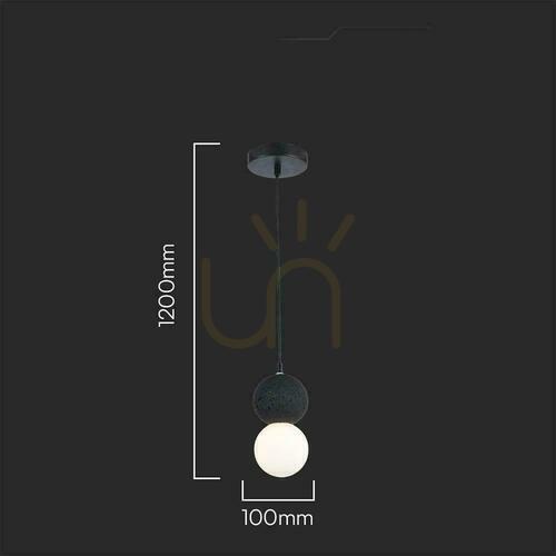 Verifica V-TAC G9 Corp de iluminat cu pandantiv Marmură negru+alb 10x120cm VT-7987