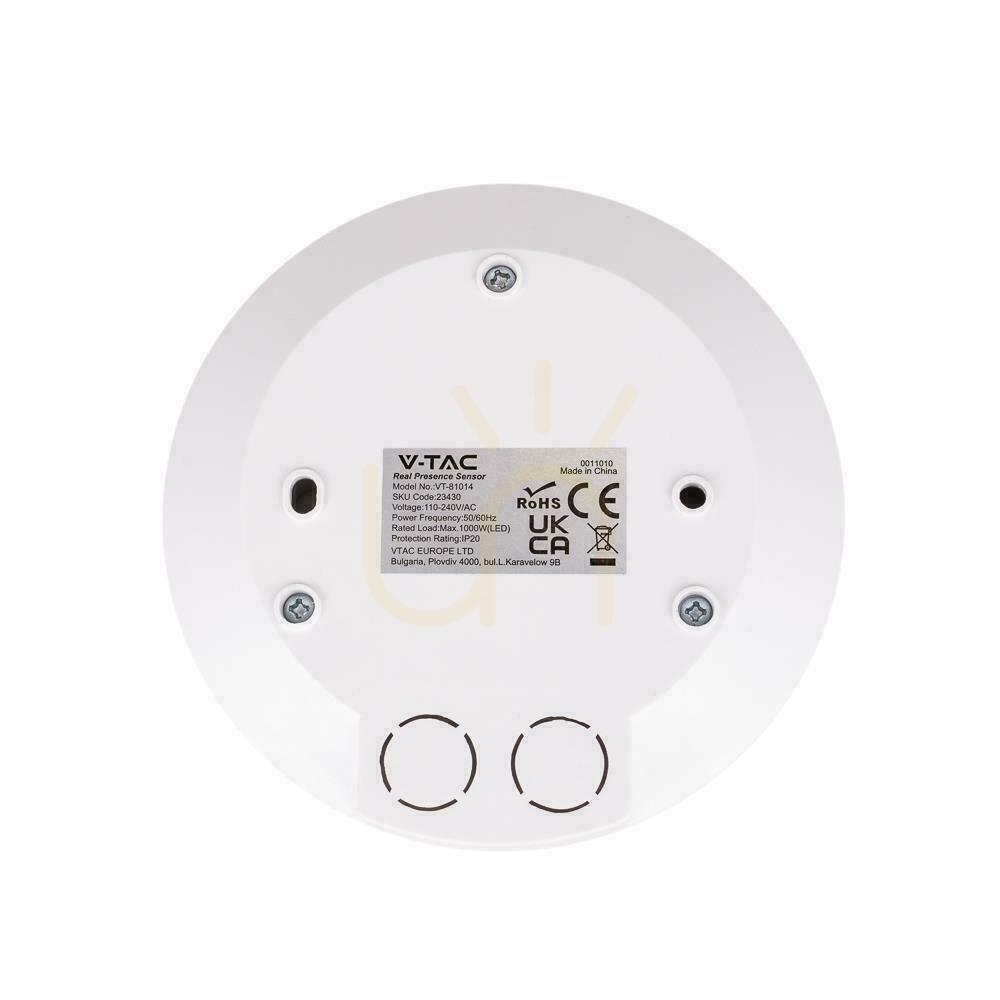 previzualizare Senzor de mișcare 360st V-TAC plafon montat la suprafață SLIM 25mm 360st fi76 1000W alb VT-81014 5 ani garanție Senzor de mișcare 360st V-TAC plafon montat la suprafață SLIM 25mm 360st fi76 1000W alb VT-81014 5 ani garanție
