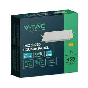 V-TAC 3W LED SAMSUNG CHIP Panou încastrat pătrat 90x90mm VT-61003SQ-S 3000K 330lm small 4