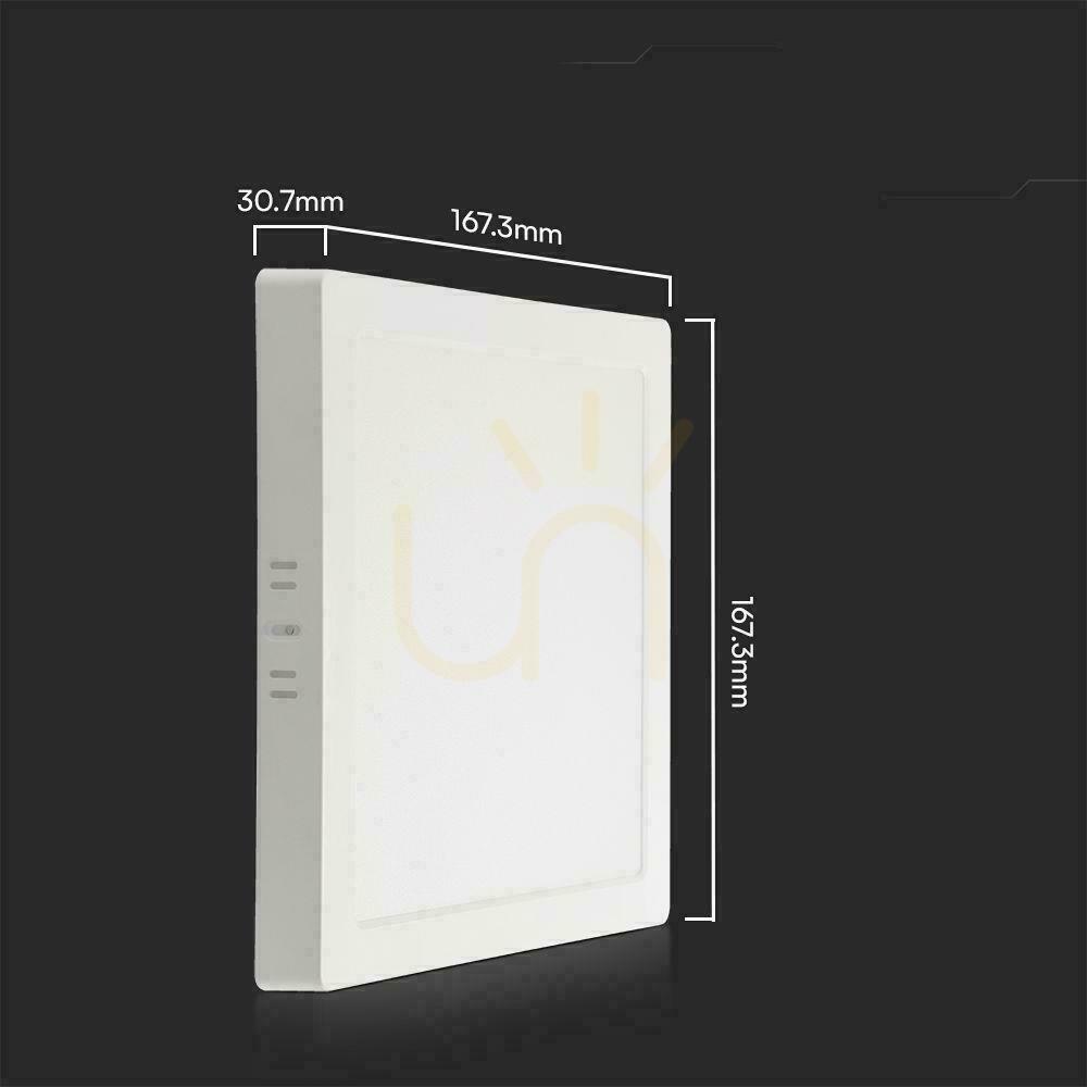 Vedere V-TAC 12W LED SAMSUNG CHIP Panou de suprafață pătrat 167x167mm VT-60012SQ-S 4000K 1200lm V-TAC 12W LED SAMSUNG CHIP Panou de suprafață pătrat 167x167mm VT-60012SQ-S 4000K 1200lm