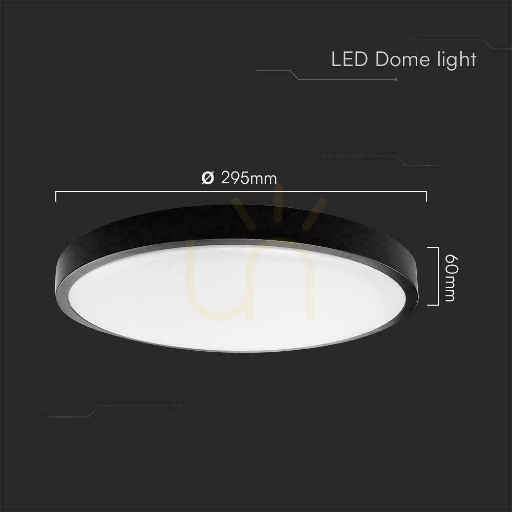 Afişa Plafond V-TAC 24W LED SAMSUNG CHIP rotund 30cm montat la suprafață IP44 negru VT-8624B 6500K 2500lm 5 ani garanție Plafond V-TAC 24W LED SAMSUNG CHIP rotund 30cm montat la suprafață IP44 negru VT-8624B 6500K 2500lm 5 ani garanție
