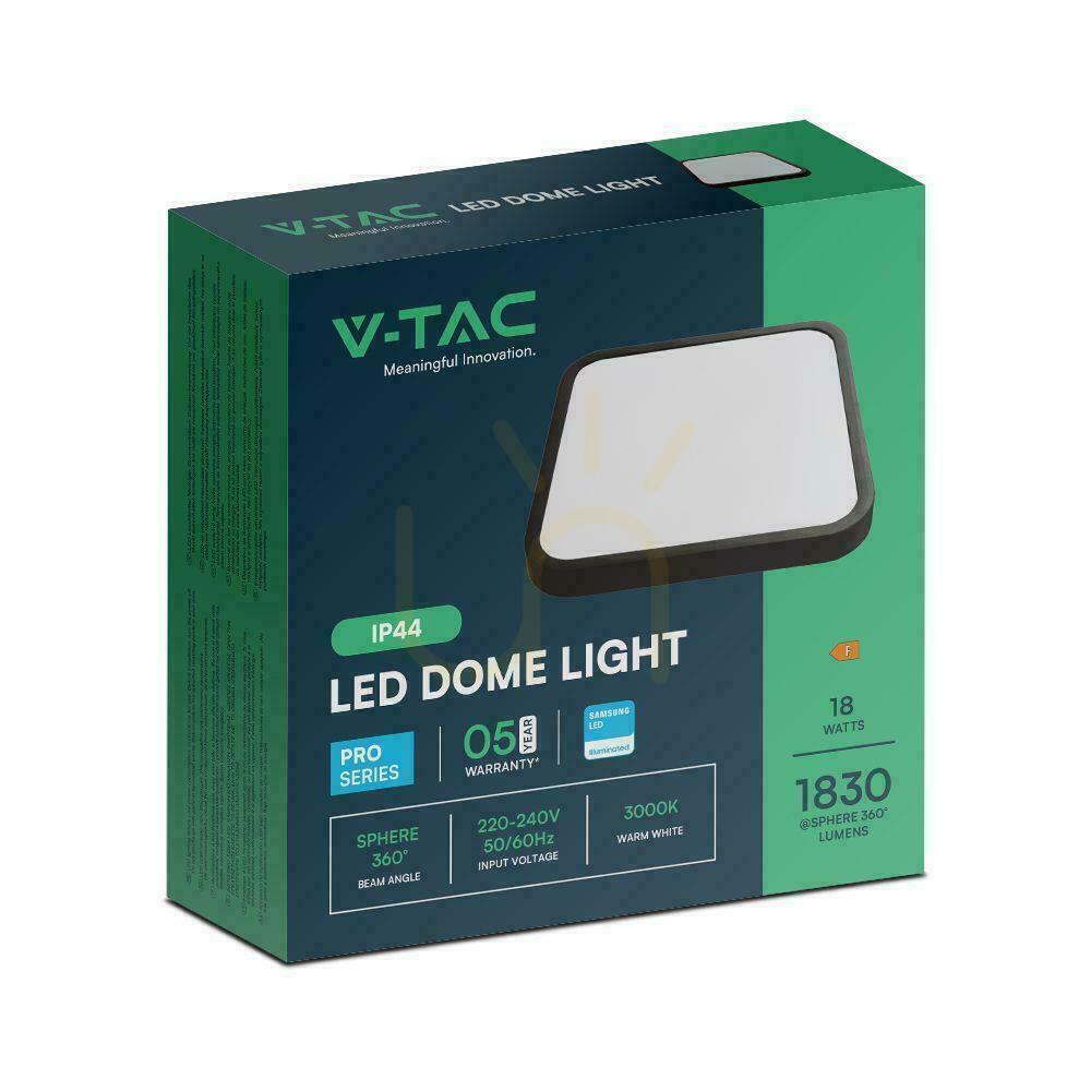 previzualizare Plafond V-TAC 18W LED SAMSUNG CHIP Square 25x25cm Suprafață IP44 Negru VT-8618B 6500K 1830lm 5 ani garanție Plafond V-TAC 18W LED SAMSUNG CHIP Square 25x25cm Suprafață IP44 Negru VT-8618B 6500K 1830lm 5 ani garanție