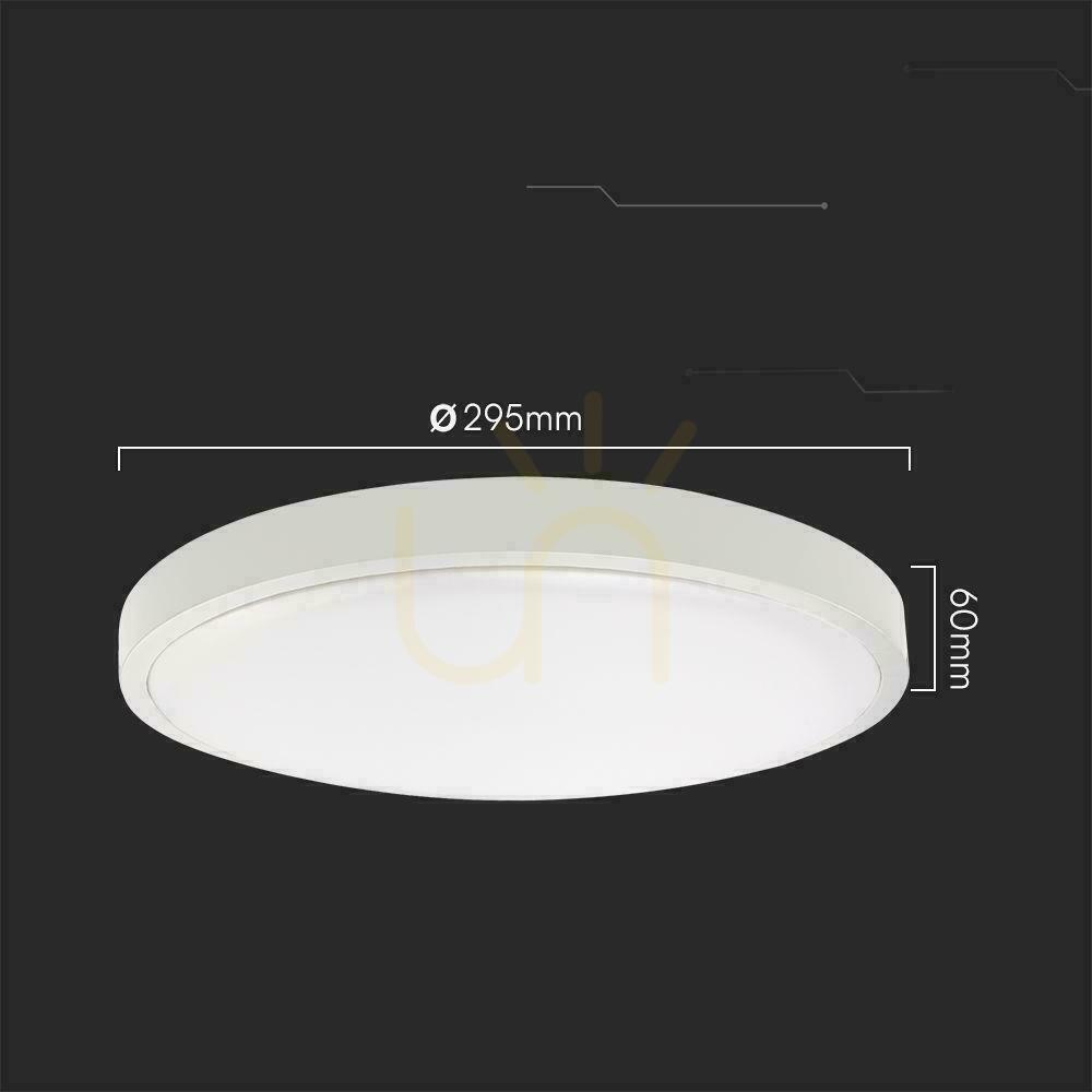 Afişa Plafond V-TAC 18W LED SAMSUNG CHIP rotund 29cm montat la suprafață Pilot senzor de mișcare IP44 alb VT-8618S 3000K 1830lm 5 ani garanție Plafond V-TAC 18W LED SAMSUNG CHIP rotund 29cm montat la suprafață Pilot senzor de mișcare IP44 alb VT-8618S 3000K 1830lm 5 ani garanție
