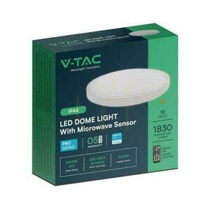 Plafond V-TAC 18W LED SAMSUNG CHIP rotund 29cm montat la suprafață Pilot senzor de mișcare IP44 alb VT-8618S 4000K 1830lm 5 ani garanție small 2